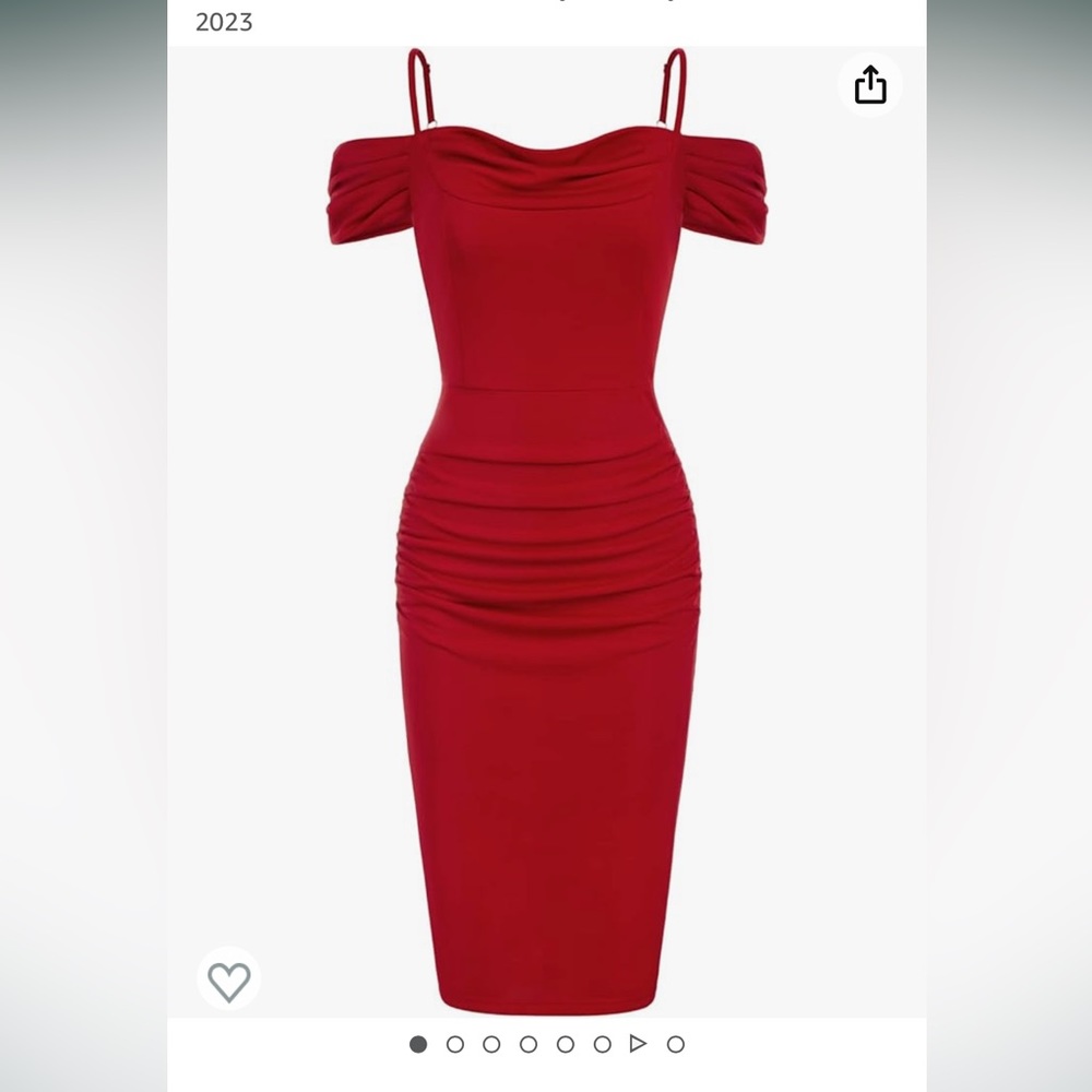 2X Red Vintage Ruched Bodycon Dress